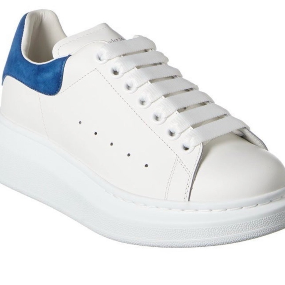 Alexander McQueen White and Blue Sneakers